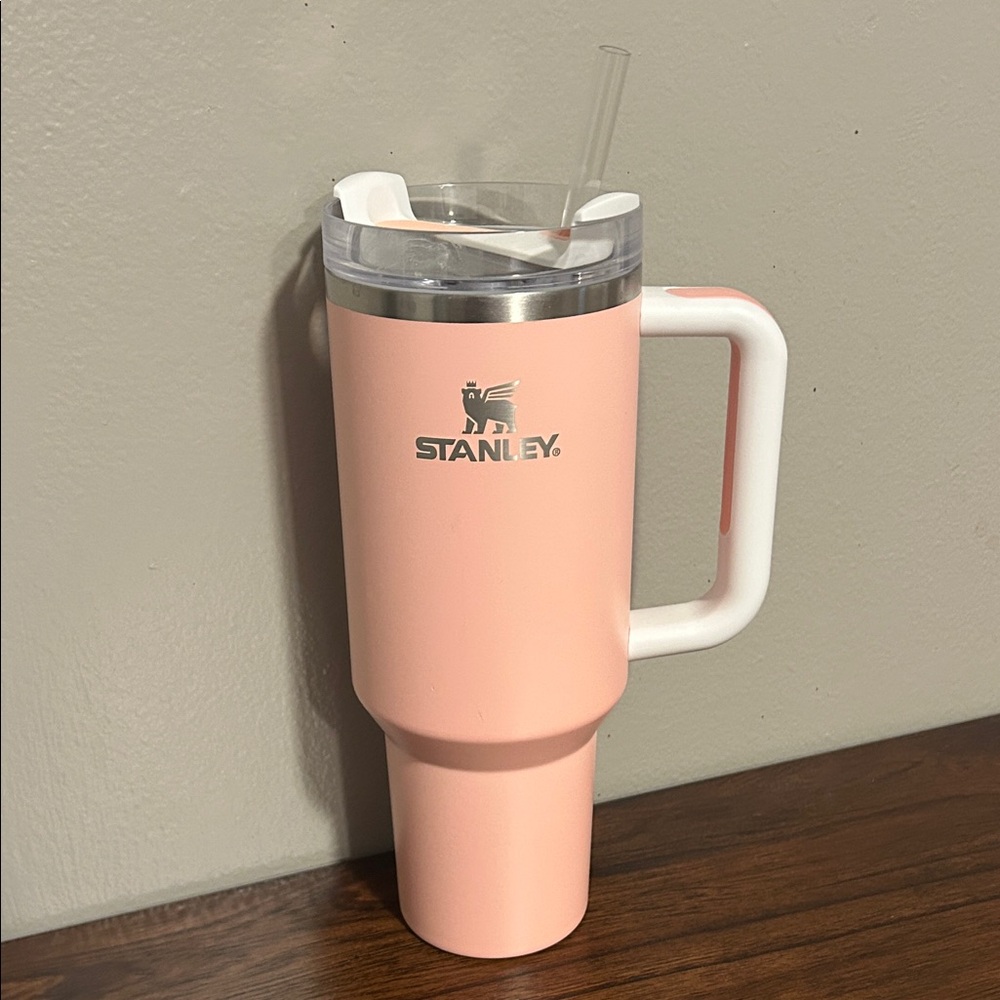 Stanley 40oz Blush Pink Travel Mug with Straw